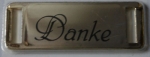 1 Deko Schnalle f�r Ribbon " Danke " Gold